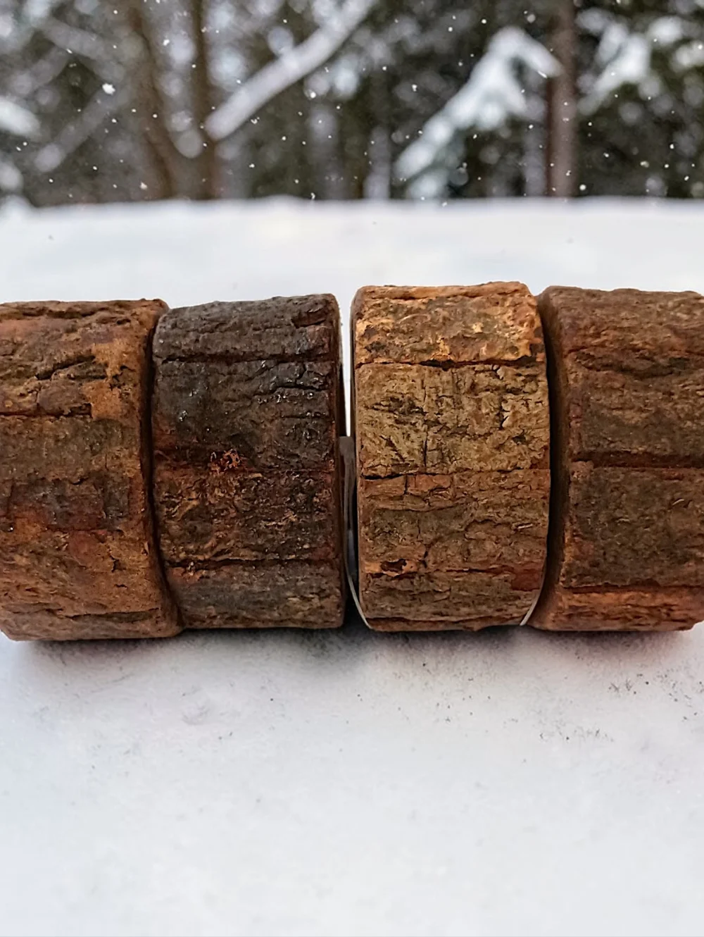 4 Natural‎ Wood Bark Live Edge Napkin Rings Rustic Farmhouse Party Events Cabin